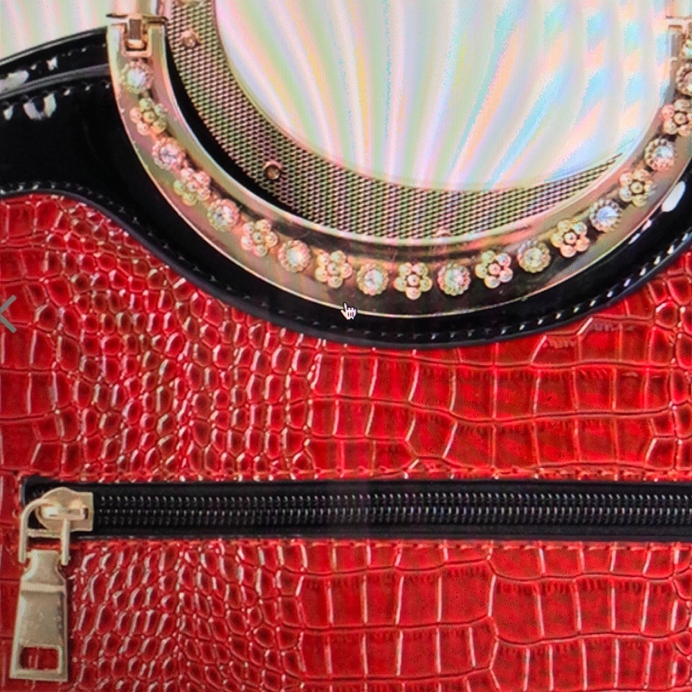 RED LIZARD SKIN BAG - Picture 5 of 7